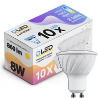 10x LED žiarovka GU10 SMD 2835 NEUTRAL 750lm 8W
