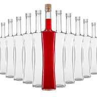 30x Sklenená fľaša whisky moonshine tinktúry víno olivový olej QUADRA 500ml so zátkou 30x Sklenená fľaša whisky moonshine tinktúry víno olivový olej QUADRA 500ml so zátkou