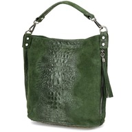 Veľká semišová kožená taška CROCO shopper