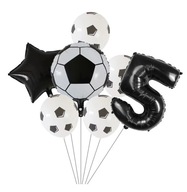 Kytica futbalových balónov s čiernym číslom, 100 cm Kytica futbalových balónov s čiernym číslom, 100 cm