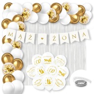 Sada balónov Banner MANŽELKA Dekorácie na svadobnú párty Záves Sada balónov Banner MANŽELKA Dekorácie na svadobnú párty Záves