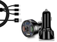 Rýchla a odolná autonabíjačka 4v1 QC 3.0 Rýchla a odolná autonabíjačka 4v1 QC 3.0