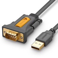Uzelený USB-A - adaptérový kábel DB9 RS-232 1,5 m sivý (CR104)