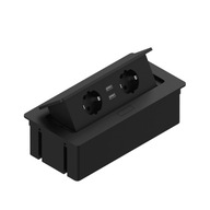 Zásuvka pod omietku ELEKTRIMA KWADRO 3x230V 2xUSB BLACK REJS Zásuvka pod omietku ELEKTRIMA KWADRO 3x230V 2xUSB BLACK REJS