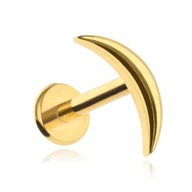 Titánová náušnica labret mesiac zlato helix lobe lastúra 1,2/6 Titánová náušnica labret mesiac zlato helix lobe lastúra 1,2/6