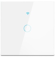 WI-FI Smart TUYA sklenený nástenný vypínač, jeden biely WI-FI Smart TUYA sklenený nástenný vypínač, jeden biely