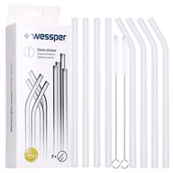 Wessper sklenené slamky na opakované použitie Tuby na nápoje 8 ks 20 cm + čistič Wessper sklenené slamky na opakované použitie Tuby na nápoje 8 ks 20 cm + čistič