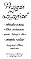Nálepka s nápisom na stenu: RECEPT na šťastie Nálepka s nápisom na stenu: RECEPT na šťastie