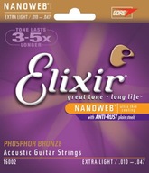Gitarové struny Elixir 16002 NW PB E/LT. akustika 10-47 Gitarové struny Elixir 16002 NW PB E/LT. akustika 10-47