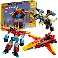 LEGO CREATOR BLOCKS 31124 SUPER ROBOT MECHANICKÝ DRAKÝ PRÚDOK 3v1 LEGO CREATOR BLOCKS 31124 SUPER ROBOT MECHANICKÝ DRAKÝ PRÚDOK 3v1