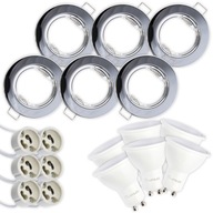 6x svietidlo PEVNÉ HALOGÉN Chróm + LED GU10 6W 6x svietidlo PEVNÉ HALOGÉN Chróm + LED GU10 6W