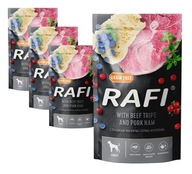 RAFI mokré krmivo pre psov - šunka z hovädzích žalúdkov - 4x500g vrecúško
