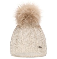 Dámska zimná čiapka BEANIE s brmbolcom, dvojvrstvový fleece Poland Beige UNI Dámska zimná čiapka BEANIE s brmbolcom, dvojvrstvový fleece Poland Beige UNI