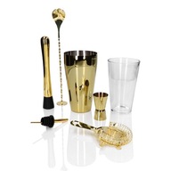 BARMANSKÝ SET NA NÁPOJE BOSTON GOLD SHAKER JIGGER MUDDLER 7 ks. BARMANSKÝ SET NA NÁPOJE BOSTON GOLD SHAKER JIGGER MUDDLER 7 ks.
