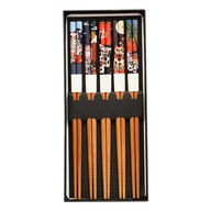 Sada 5 párov zdobených bambusových sushi paličiek Sada 5 párov zdobených bambusových sushi paličiek