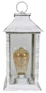 Lucerna s LED žiarovkou 14 x 29 cm, biela podlhovastá Lucerna s LED žiarovkou 14 x 29 cm, biela podlhovastá