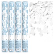 4x KONFETTI STREĽBA BIELY MOTÝĽ 40cm 4x KONFETTI STREĽBA BIELY MOTÝĽ 40cm