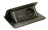 Zásuvky ukryté v stolovej doske USB Legrand 654002 čierna