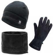 Pánska súprava: čiapka + šál + fleecové rukavice HI-TEC, teplá zimná súprava