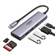 HUB 6v1 USB-C 2x USB-A HDMI 2.0 SD PD 100W ČÍTAČKA HUB 6v1 USB-C 2x USB-A HDMI 2.0 SD PD 100W ČÍTAČKA