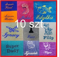 Darčekový uterák s menom a grafikou 10 ks. Darčekový uterák s menom a grafikou 10 ks.