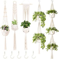 Macrame boho 5 kusov závesných záhonov Macrame boho 5 kusov závesných záhonov