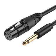 Audio kábel XLR mikrofónový kábel (samica) - 6,35mm jack (samec) 5m