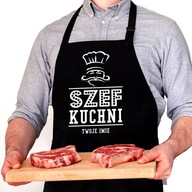 ČIERNA zástera PRE KUCHÁRA OSOBNÝ DARČEK ČIERNA zástera PRE KUCHÁRA OSOBNÝ DARČEK