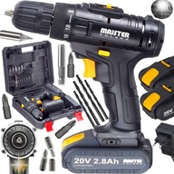 VŔTAČKA, SKRUTKOVAČ 20V KUFRE 2x 2,8AH + PRÍSL. VŔTAČKA, SKRUTKOVAČ 20V KUFRE 2x 2,8AH + PRÍSL.