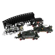 Elektrické vlakové vagóny sledujú armádny vlakový tank Elektrické vlakové vagóny sledujú armádny vlakový tank
