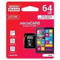 Pamäťová karta microSD 64GB CL10 UHS I + adaptér Pamäťová karta microSD 64GB CL10 UHS I + adaptér