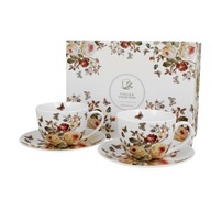 Porcelánové šálky na kávu a čaj s podšálkami, 2 ks. Porcelánové šálky na kávu a čaj s podšálkami, 2 ks.