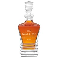 Gravírovaný sklenený karafa na whisky darček ku Dňu otcov a narodeninám Gravírovaný sklenený karafa na whisky darček ku Dňu otcov a narodeninám