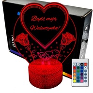Valentínska 3D LED LAMPA nočná lampa Valentínska 3D LED LAMPA nočná lampa