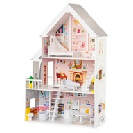 Drevený domček pre bábiky xxl ECOTOYS prášková rezidencia