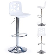 H48 Kovová kuchynská barová stolička, biely plast