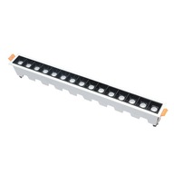 Zapustená LED lineárna panelová lampa, 30W, čiernobiela