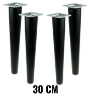 4 x nohy drevené nohy 30 cm s čiernym plechom 4 x nohy drevené nohy 30 cm s čiernym plechom