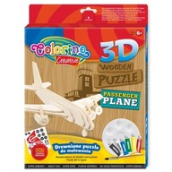 Colorino drevené puzzle 3D lietadlo 36889