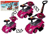 Mega auto 3v1 Ružové Ride-On s Pusher