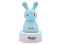 LED nočná lampa Olala - Charly the Bunny, modrá LED nočná lampa Olala - Charly the Bunny, modrá