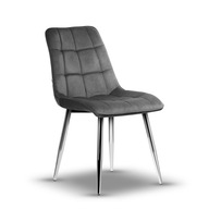 prešívaná jedálenská stolička IKAR šedá chrómová noha