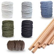 BAVLNENÁ ŠŤUNKA PRE MACRAME 5mm SADA 6 FARIEB BAVLNENÁ ŠŤUNKA PRE MACRAME 5mm SADA 6 FARIEB