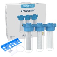 Wessper 3/4" 3-stupňový vodný filter pre celý dom + predfiltračné vložky Wessper 3/4" 3-stupňový vodný filter pre celý dom + predfiltračné vložky
