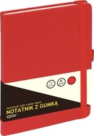 Zápisník s gumou, A5, Grand, červený, 80 listov Zápisník s gumou, A5, Grand, červený, 80 listov