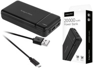 POWERBANK 20000MAH MICRO TYP C USB X 2 2A INDIKÁTOR