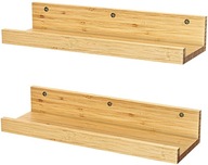 Sada 2 závesných políc 40 cm x 13 cm - BAMBUS Sada 2 závesných políc 40 cm x 13 cm - BAMBUS