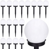 SOLÁRNE LED LAMPY ZÁHRADNÉ GUĽOVÉ LAMPY 10cm - 18 ks