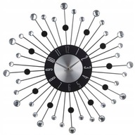 GLAMOUR nástenné hodiny čierna/striebornédiamanty 42 cm GLAMOUR nástenné hodiny čierna/striebornédiamanty 42 cm