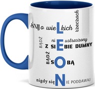 Motivačný hrnček s vytlačeným menom LEON LEONA Motivačný hrnček s vytlačeným menom LEON LEONA